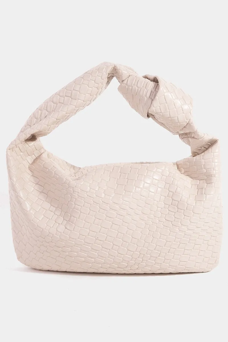 Allura Weave Pattern Knotted Handle Handbag