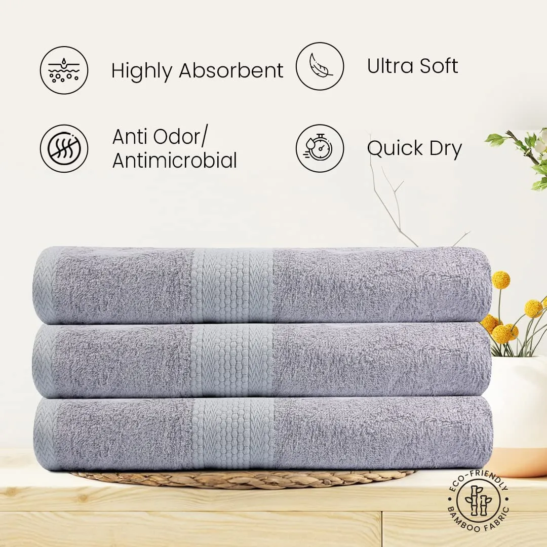 BePlush Bamboo Towels for Bath | Ultra Soft, Highly Absorbent, Quick Dry, Anti Bacterial Bamboo Bath Towel for Men & Women || 450 GSM, 27 x 55 Inches (1, Aqua Marine Blue)