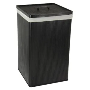 Black Bamboo Hamper with Lid