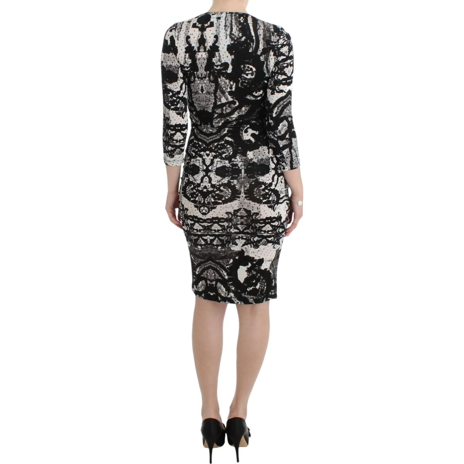 Cavalli Elegant Printed Jersey Sheath Dress