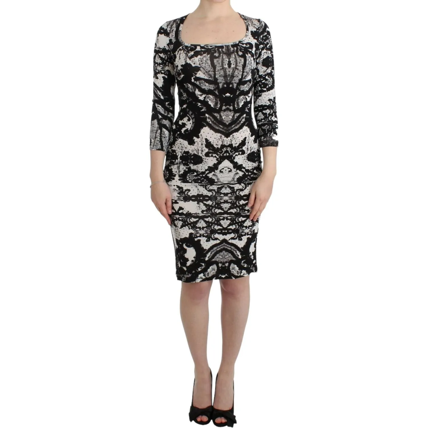 Cavalli Elegant Printed Jersey Sheath Dress