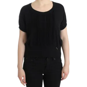 Cavalli Elegant Short Sleeved Black Jumper