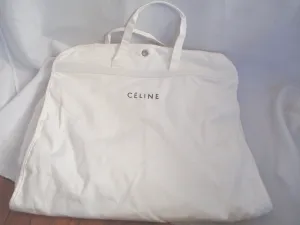 CELINE Zip Folding Garment Bag Cloth TRAVEL ORGANIZER CREME WHITE 46 x 24"