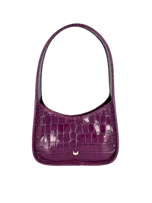 Charlotte Deep Shine Croc Bag - Purple