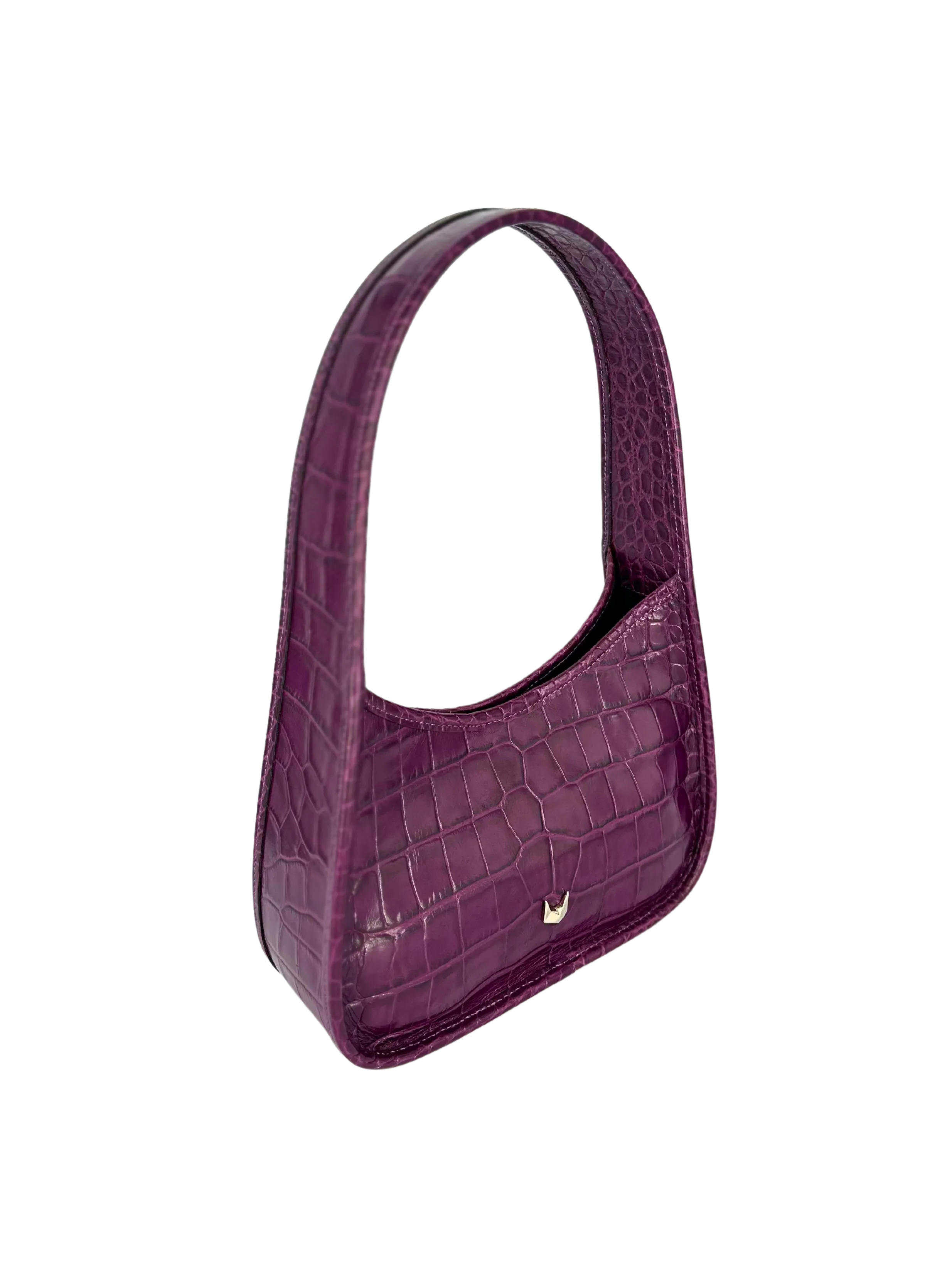 Charlotte Deep Shine Croc Bag - Purple