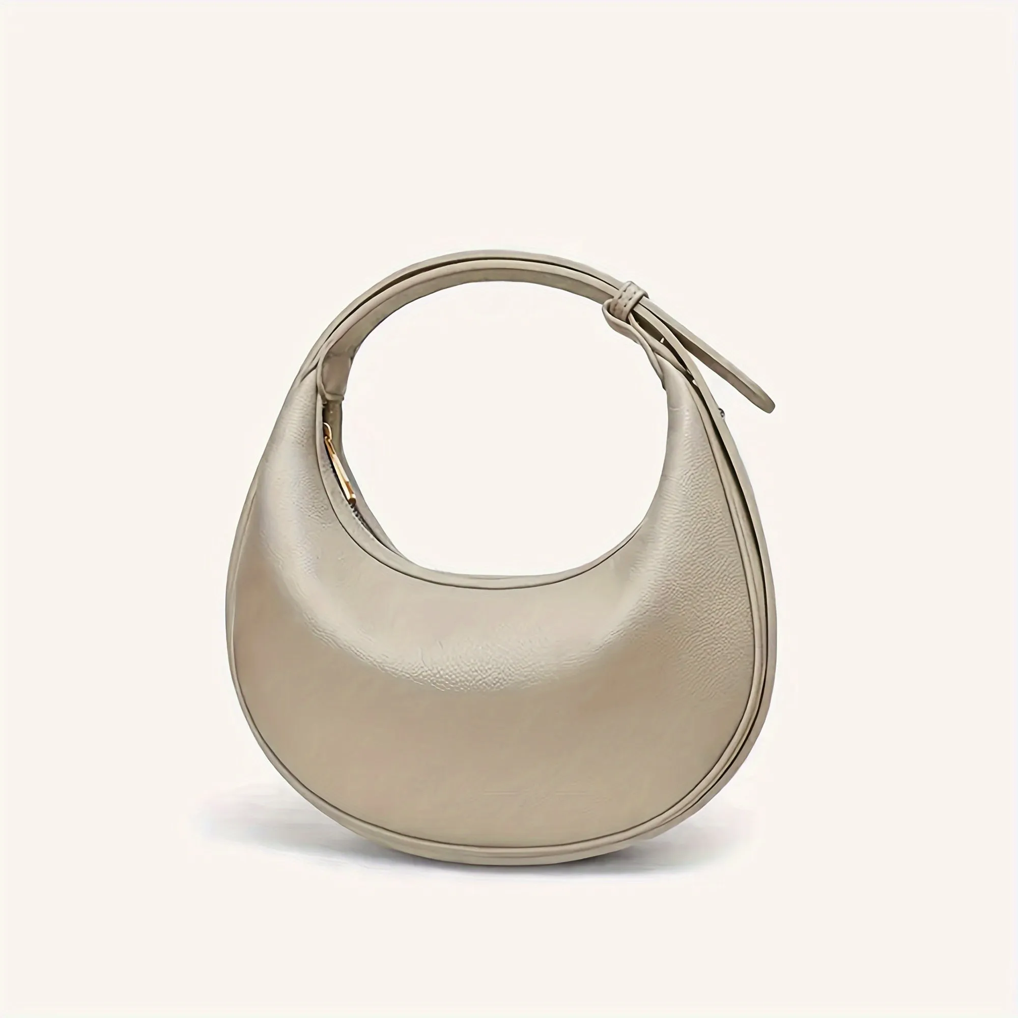 Chic Vegan Leather Crescent Bag for Women - Fashion-Forward Hobo Style with Adjustable Strap - Small & Durable