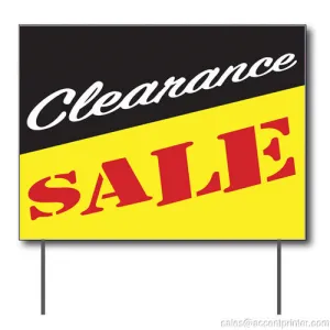 Clearance Sale Curbside Sign, 24"w x 18"h, Full Color Double Sided