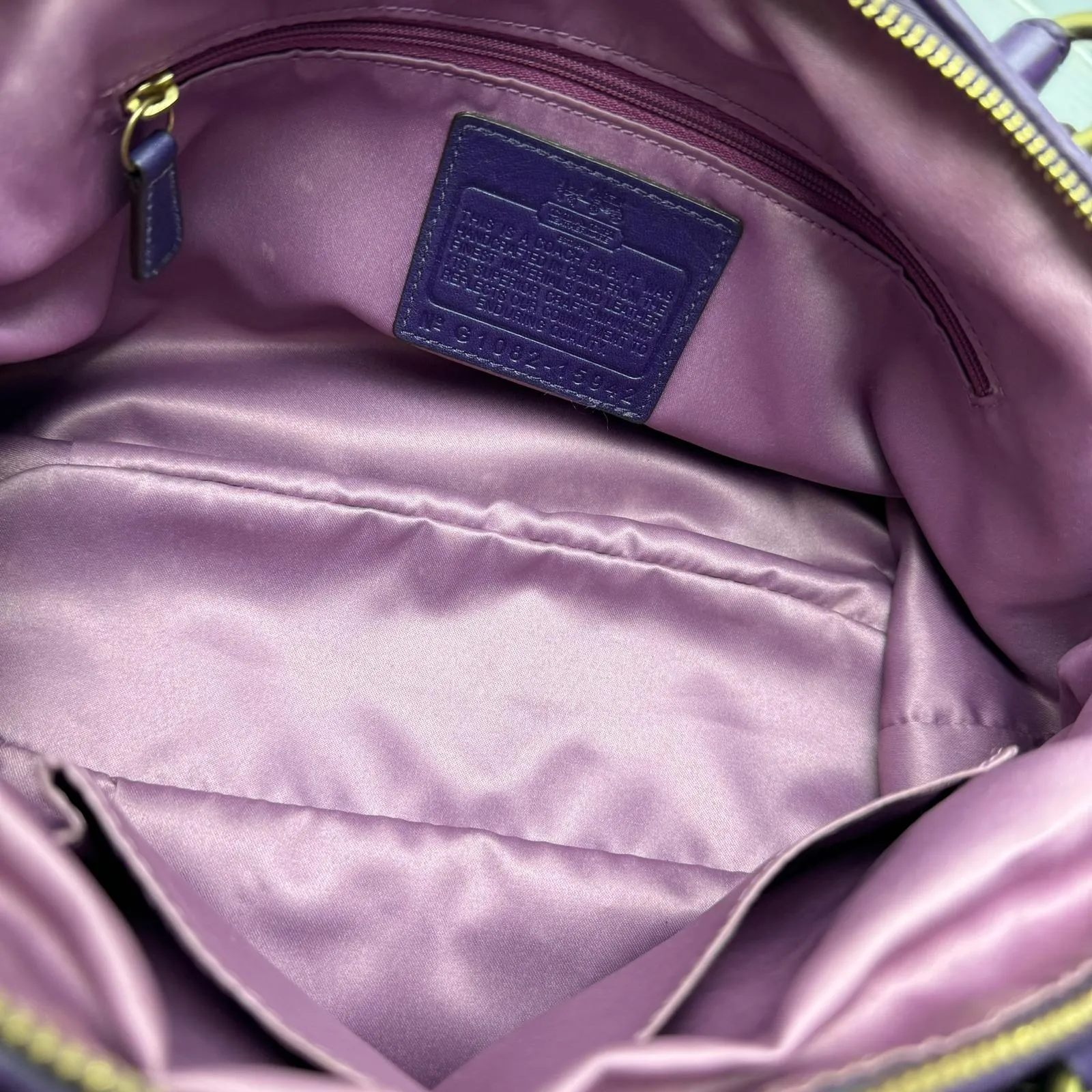 Coach Leather Shoulder Purple Bag