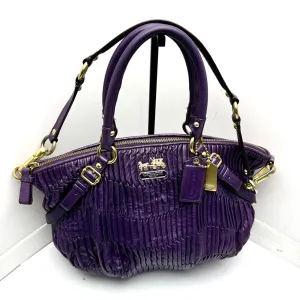 Coach Leather Shoulder Purple Bag