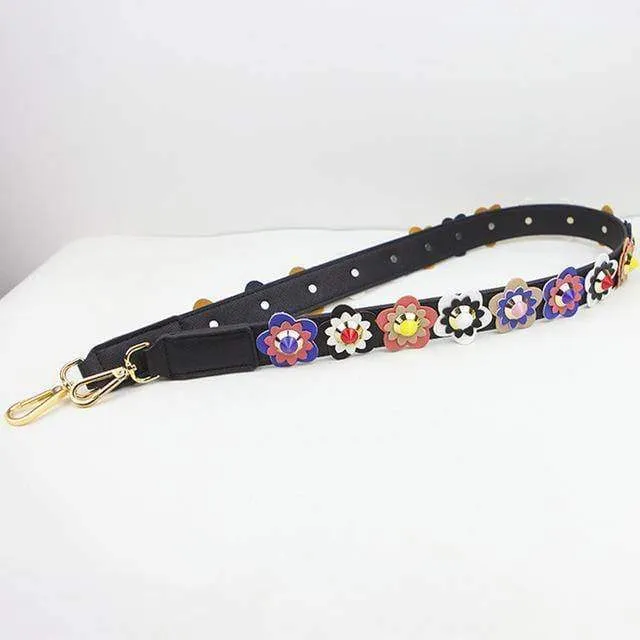 Colorful Flower Rivet Shoulder Strap