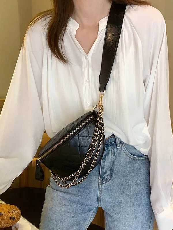 Cool Chic Chains Zipper Sling Bag