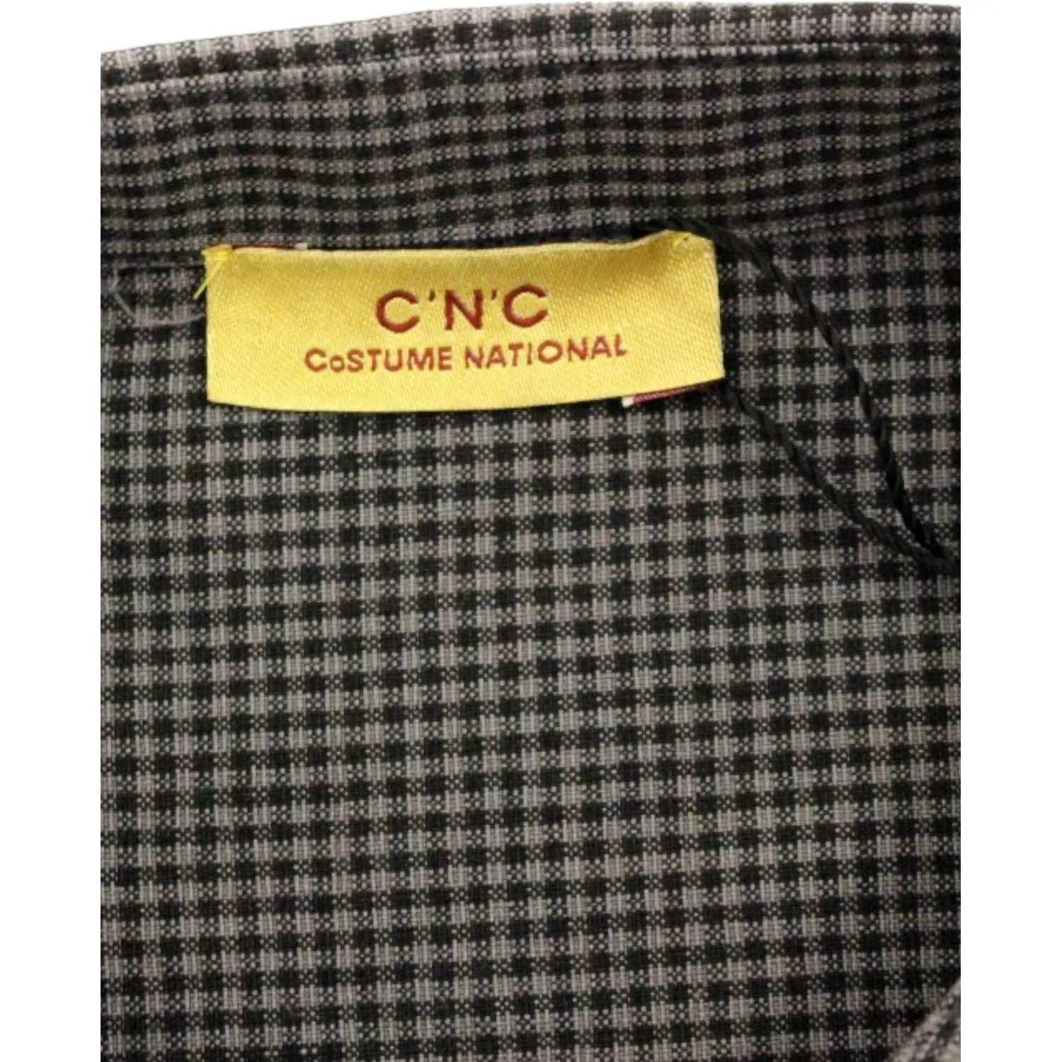 Costume National Chic Gray Checked Casual Linen Blend Shirt