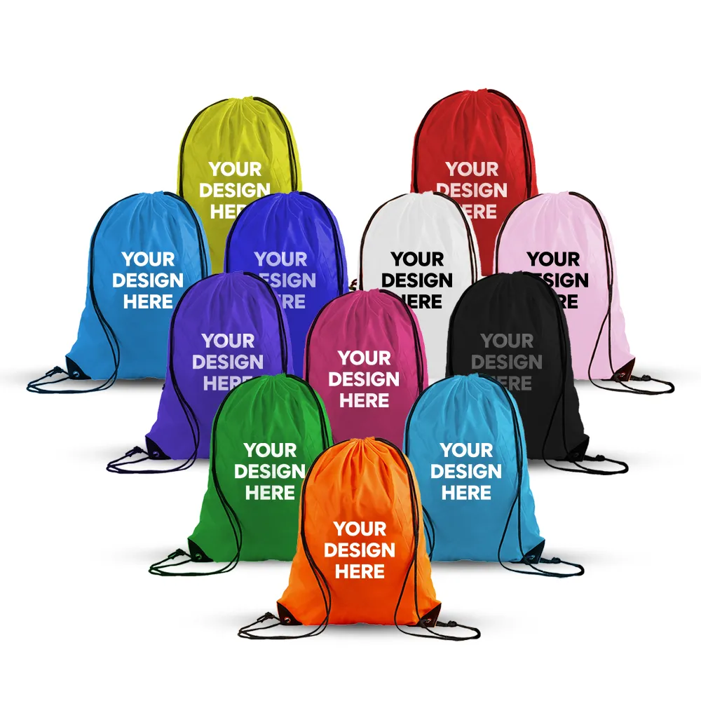 Custom Portable 420D Polyester Sports Drawstring Backpack