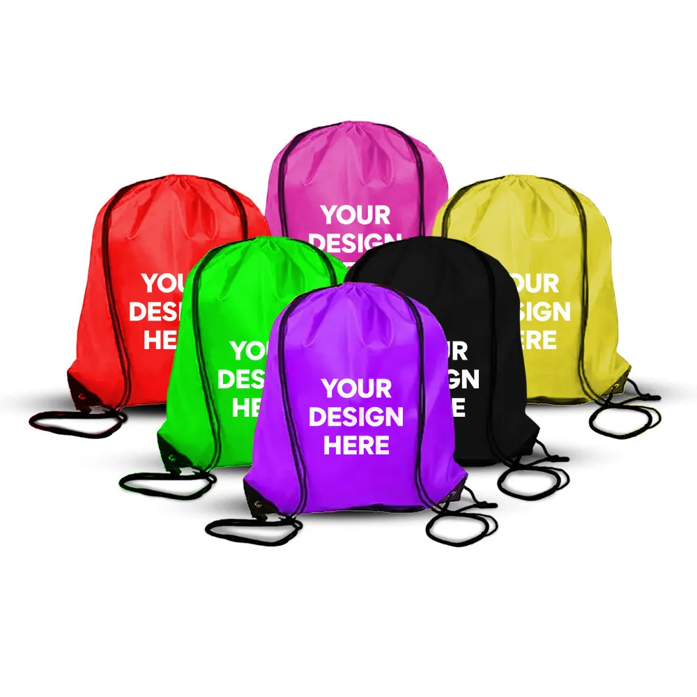 Custom Portable 420D Polyester Sports Drawstring Backpack