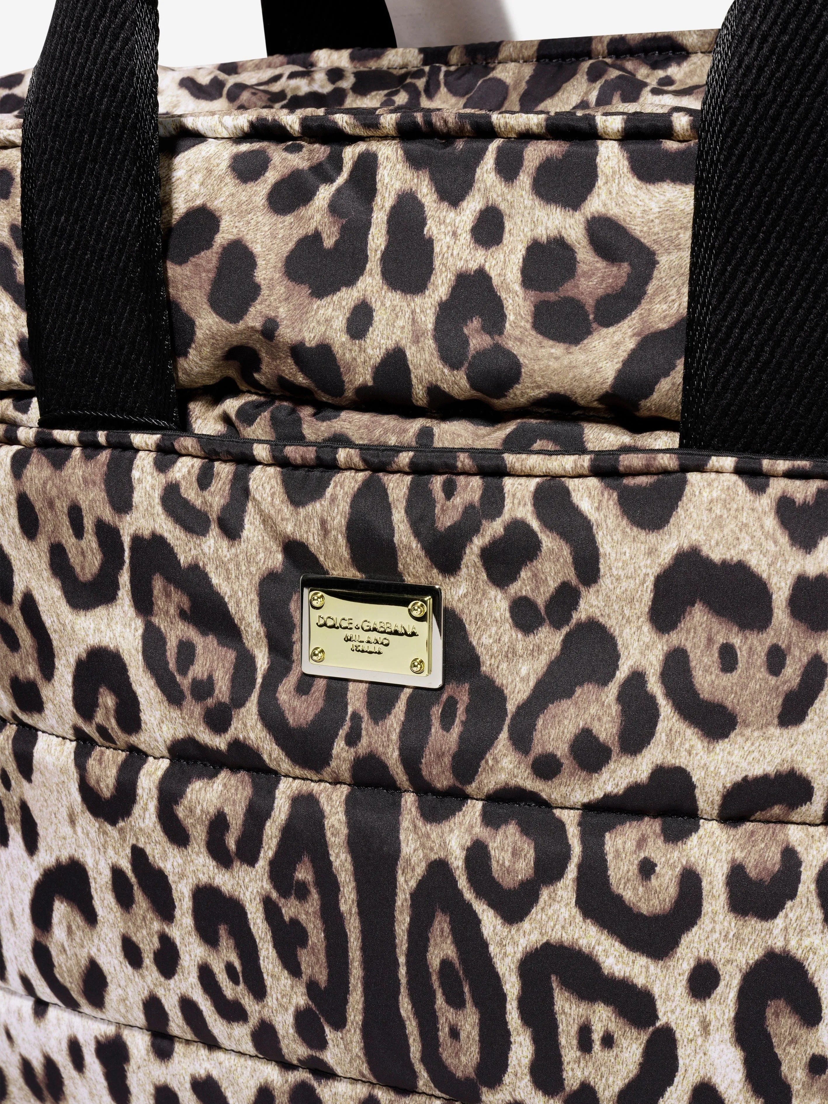 Dolce & Gabbana Baby Girls Leopard Print Changing Bag in Brown