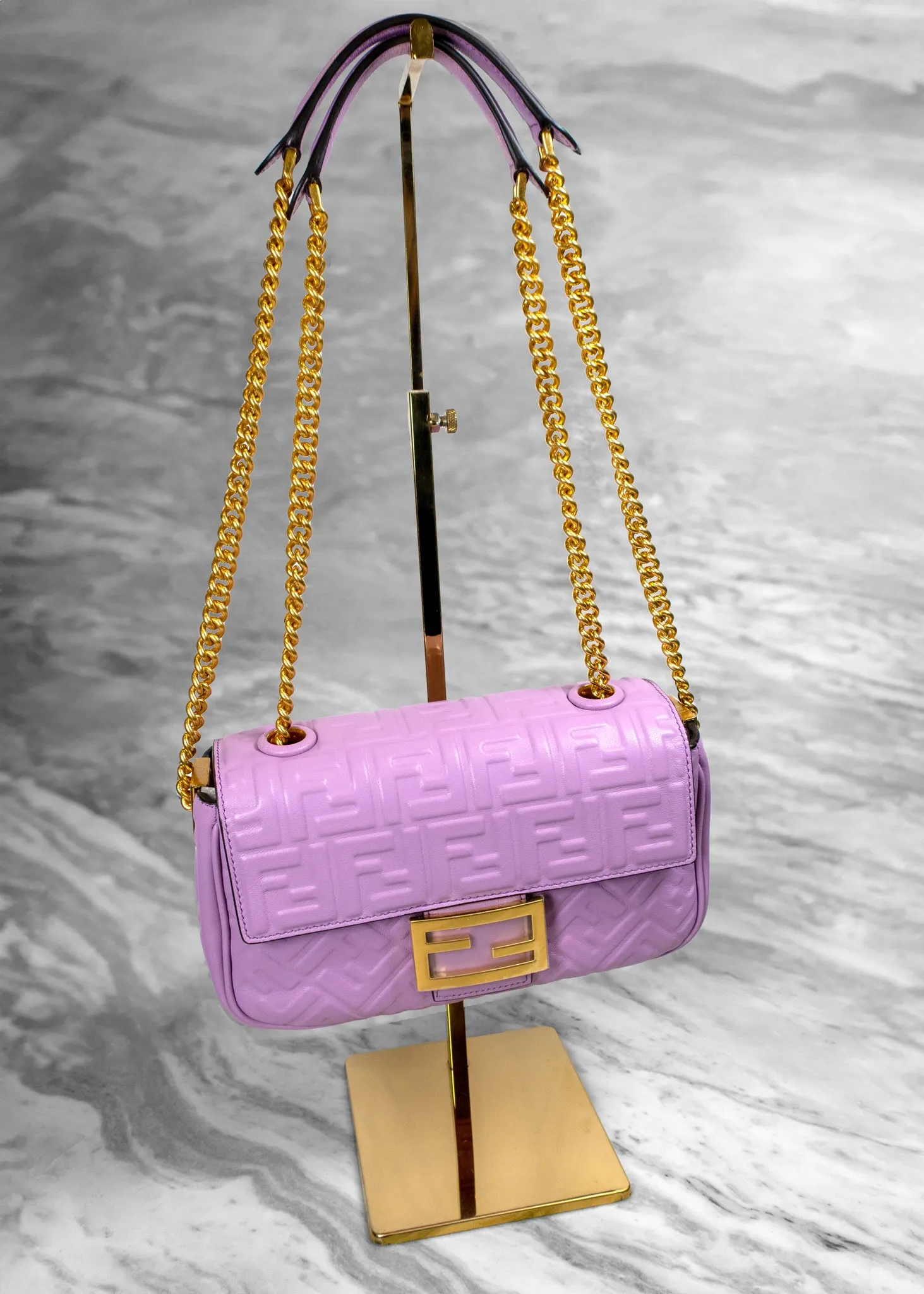 Fendi Lilac Baguette Chain Midi