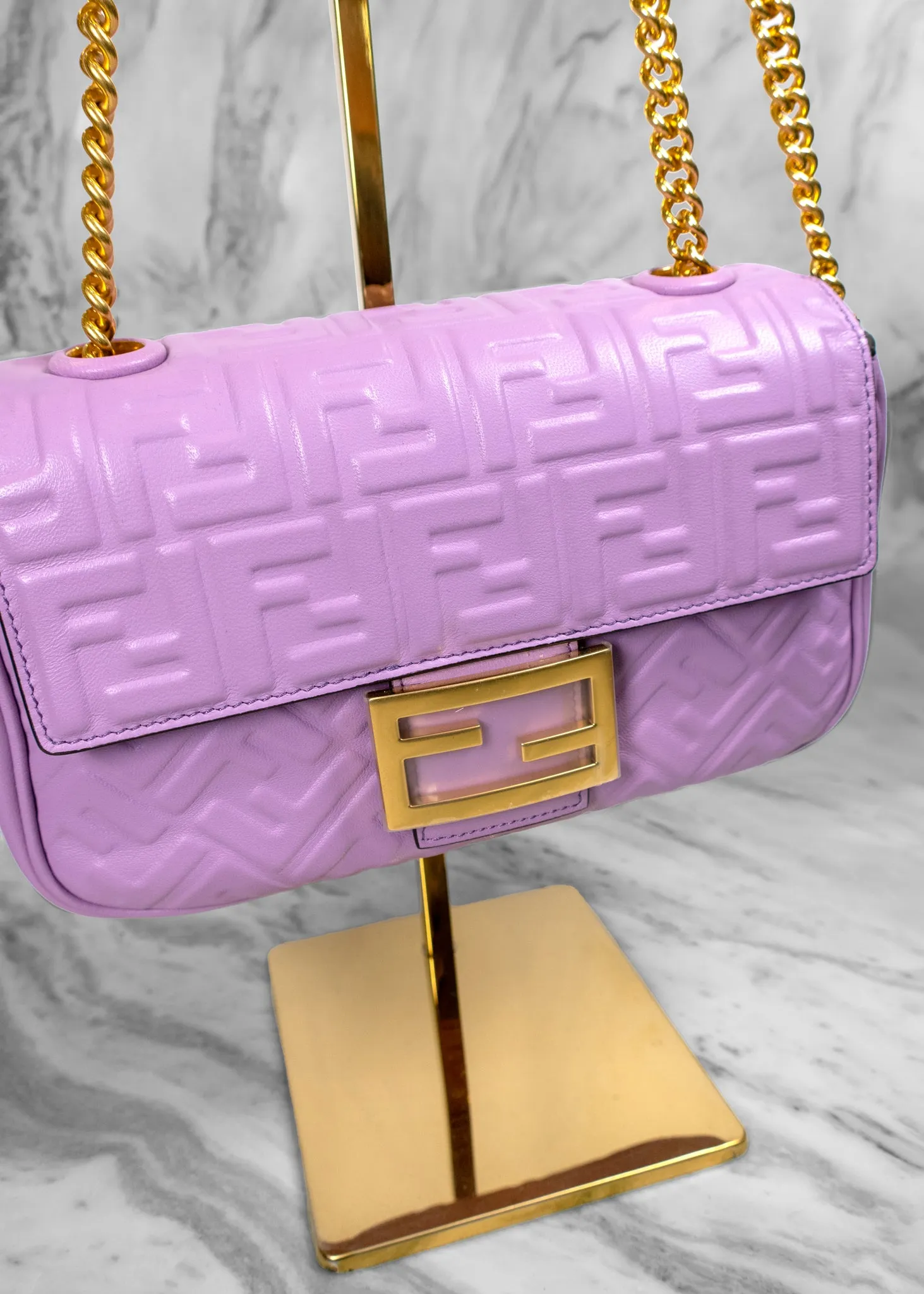 Fendi Lilac Baguette Chain Midi