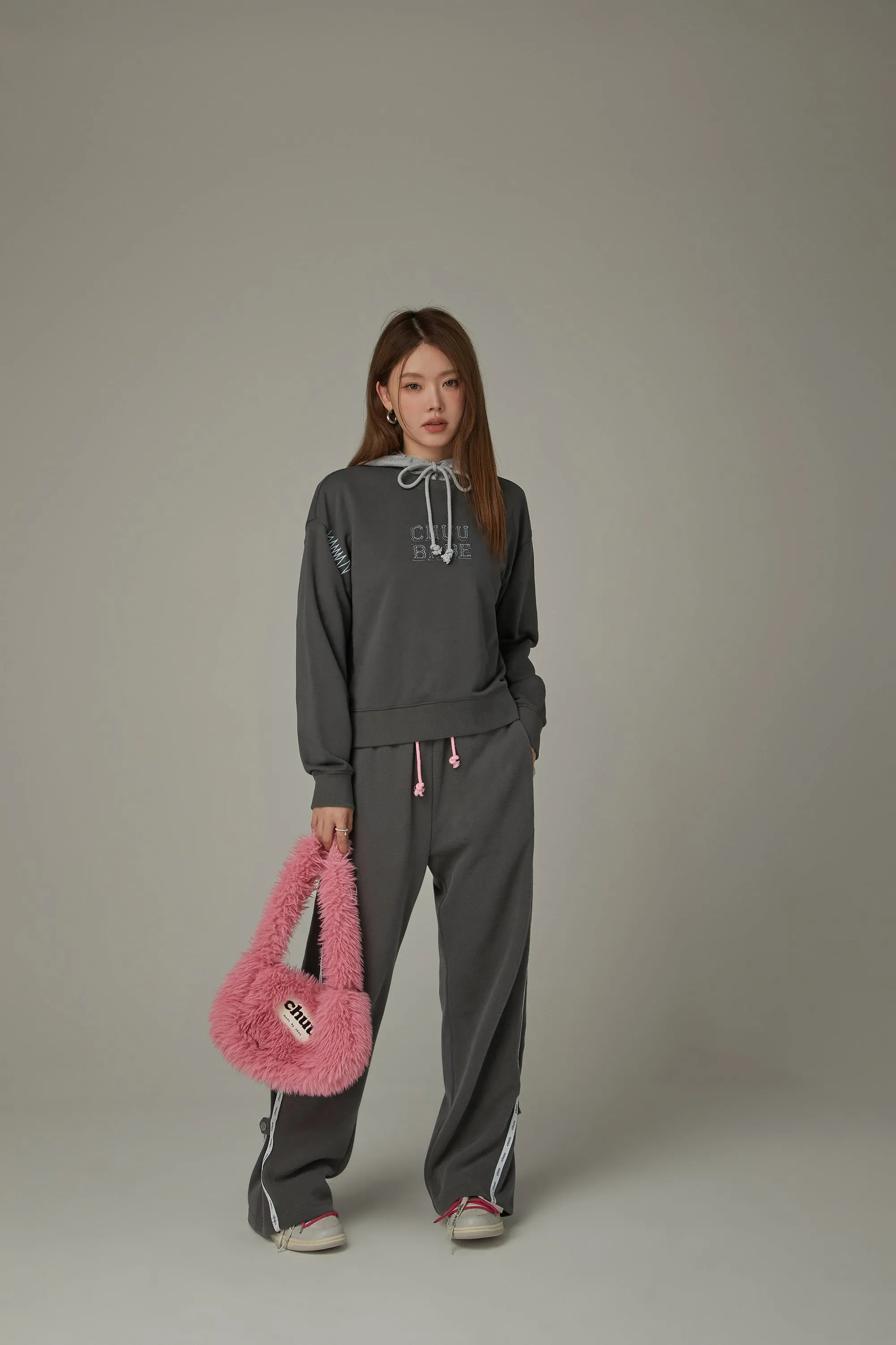 Fuzzy Logo Shoulder Bag