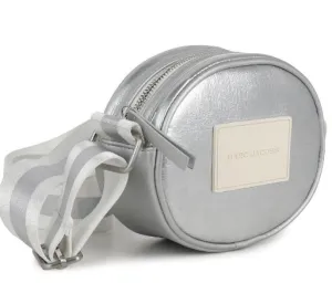 Girls Silver Shoulder Logo Bag