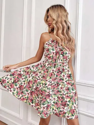 Glow Chic's Floral Dress with Elastic Waist