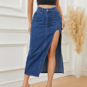 Glow Chic's Stunning Long Denim Skirt