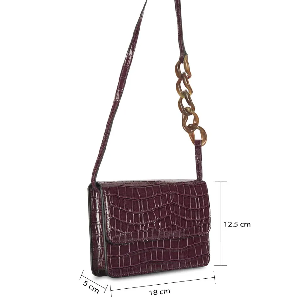 IMARS Stylish Crossbody Rose Bud Cherry For Women & Girls (Baguette) Made With Faux Leather