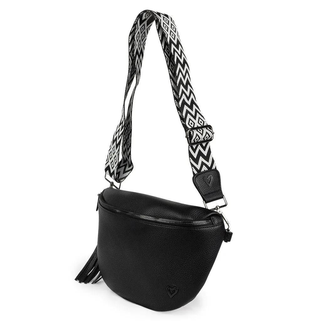 Kimberley Vegan Leather Crossbody Bag/Sling - Black