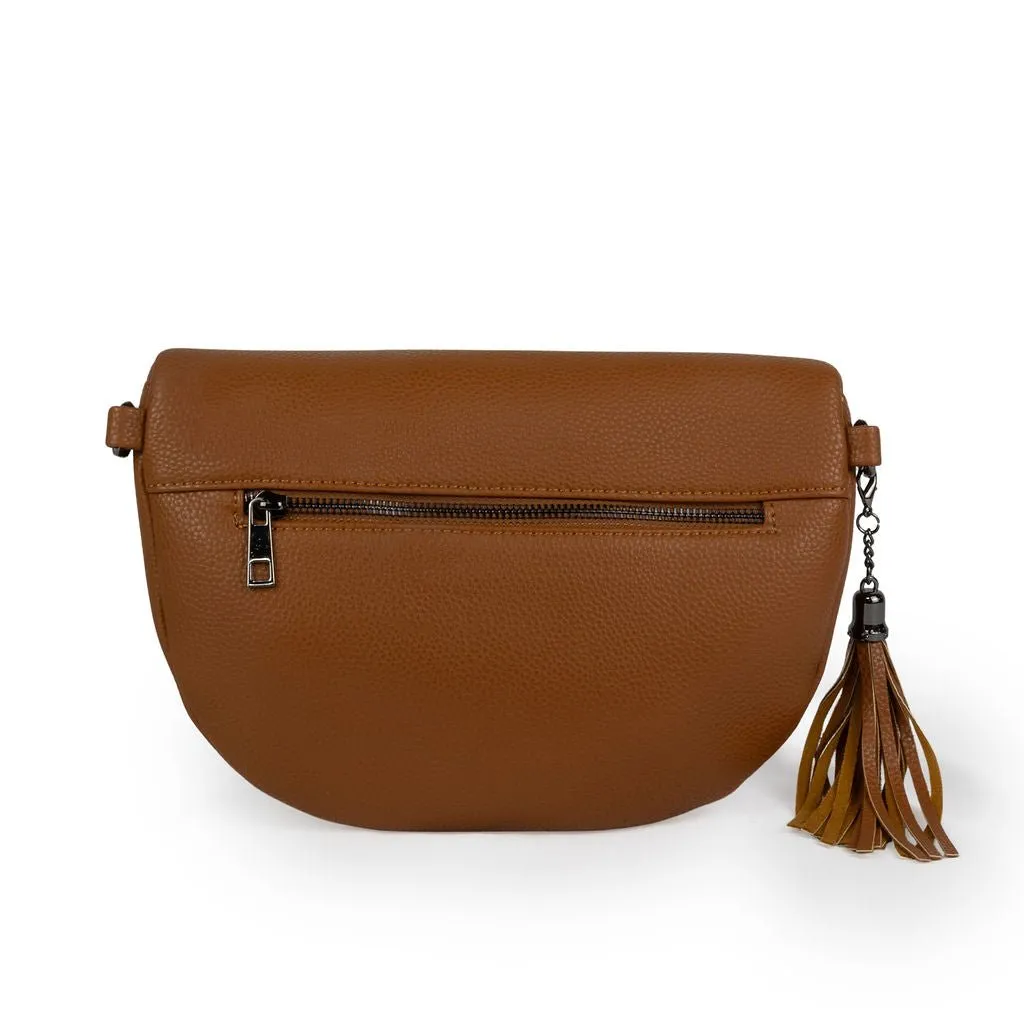 Kimberley Vegan Leather Crossbody Bag/Sling - Brown (restocks early Sept)