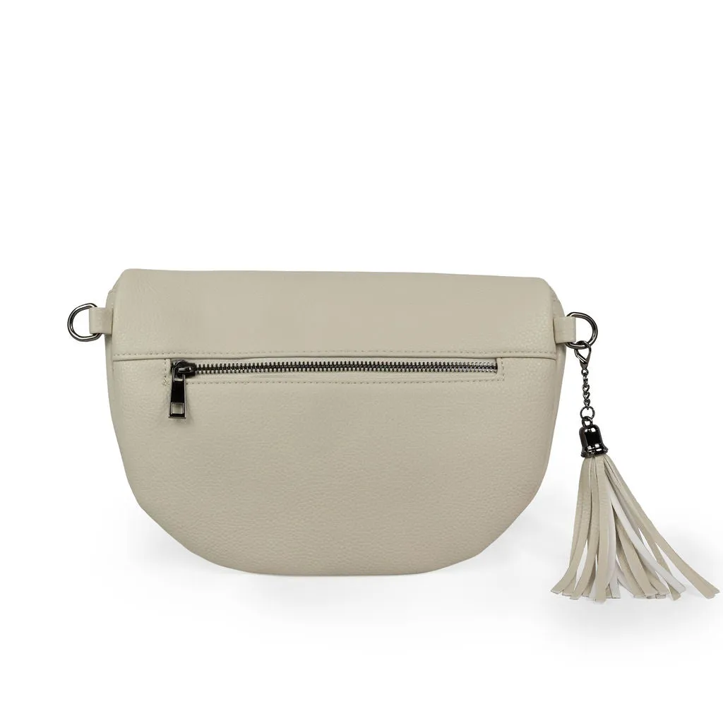 Kimberley Vegan Leather Crossbody Bag/Sling - Cream