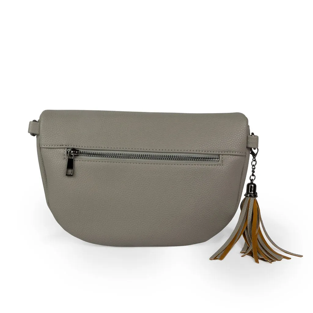 Kimberley Vegan Leather Crossbody Bag/Sling - Grey