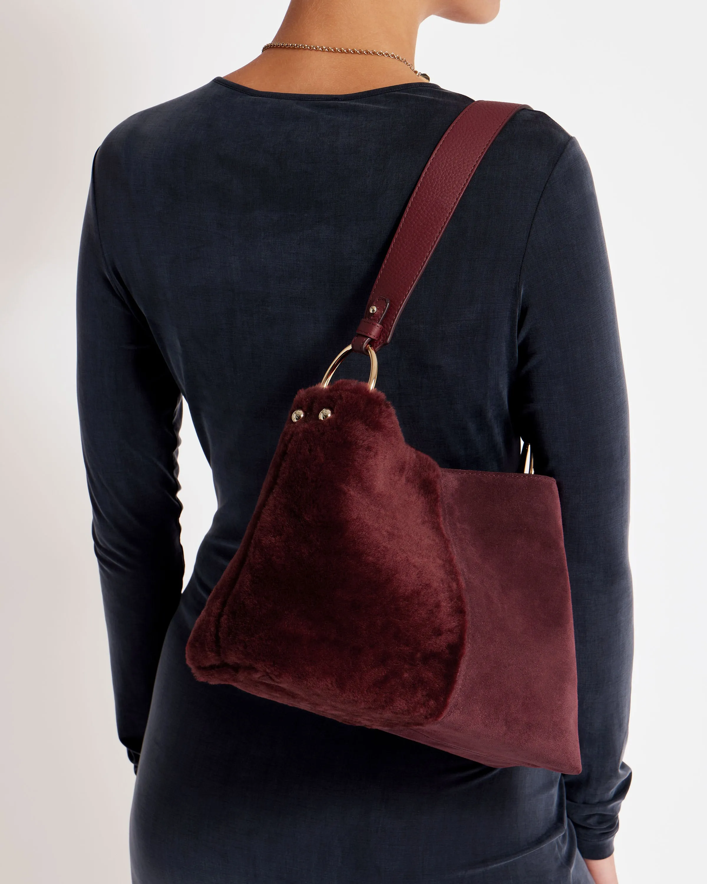 Lana Hobo - Oxblood Shearling