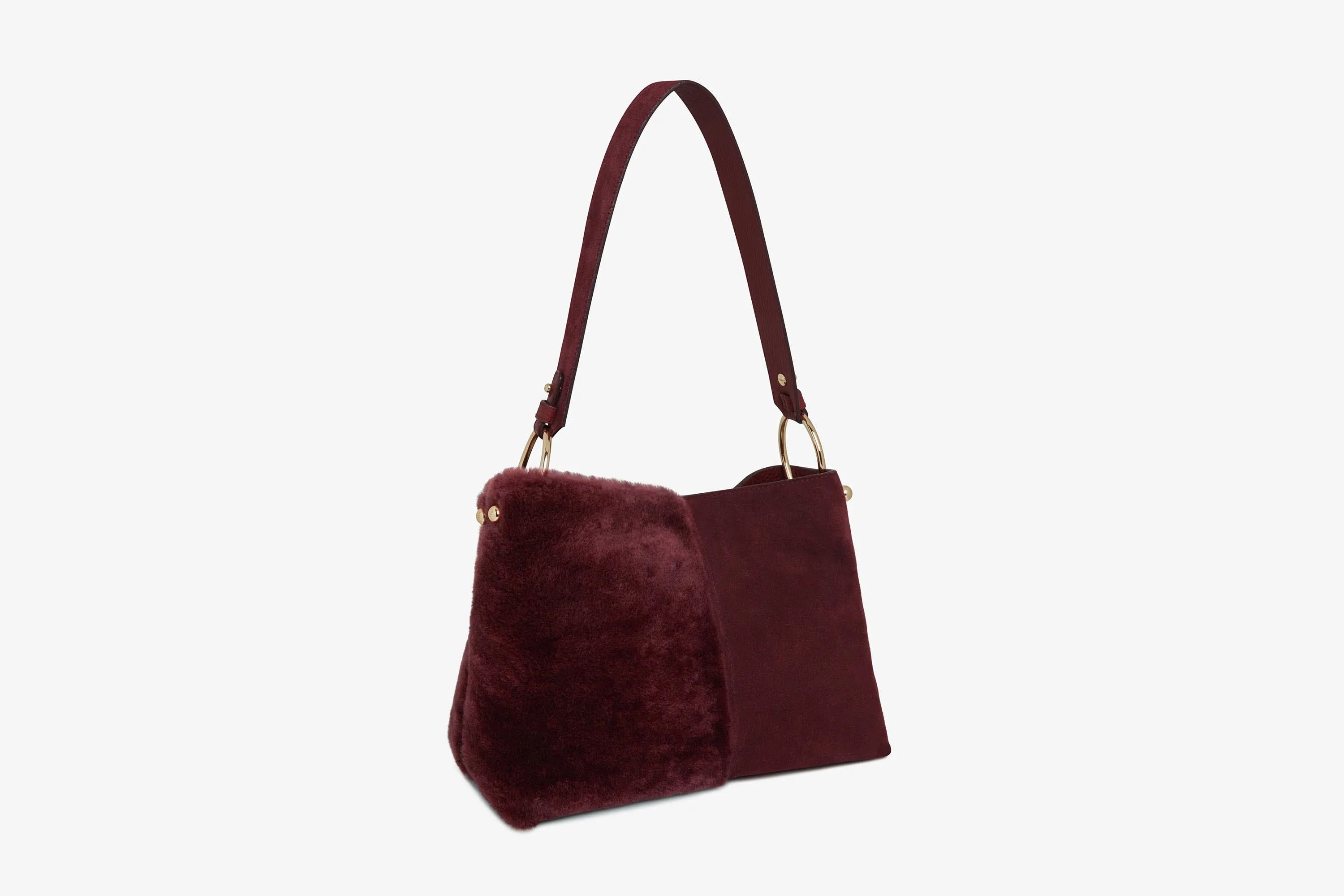 Lana Hobo - Oxblood Shearling