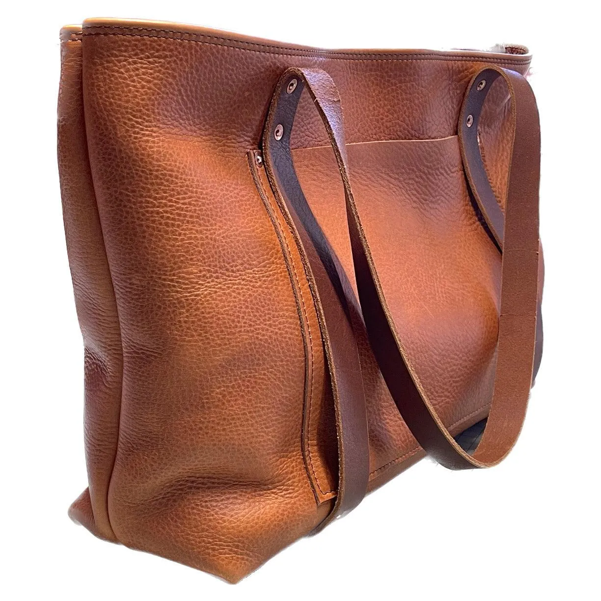 Leather Carryall Bag in Copper