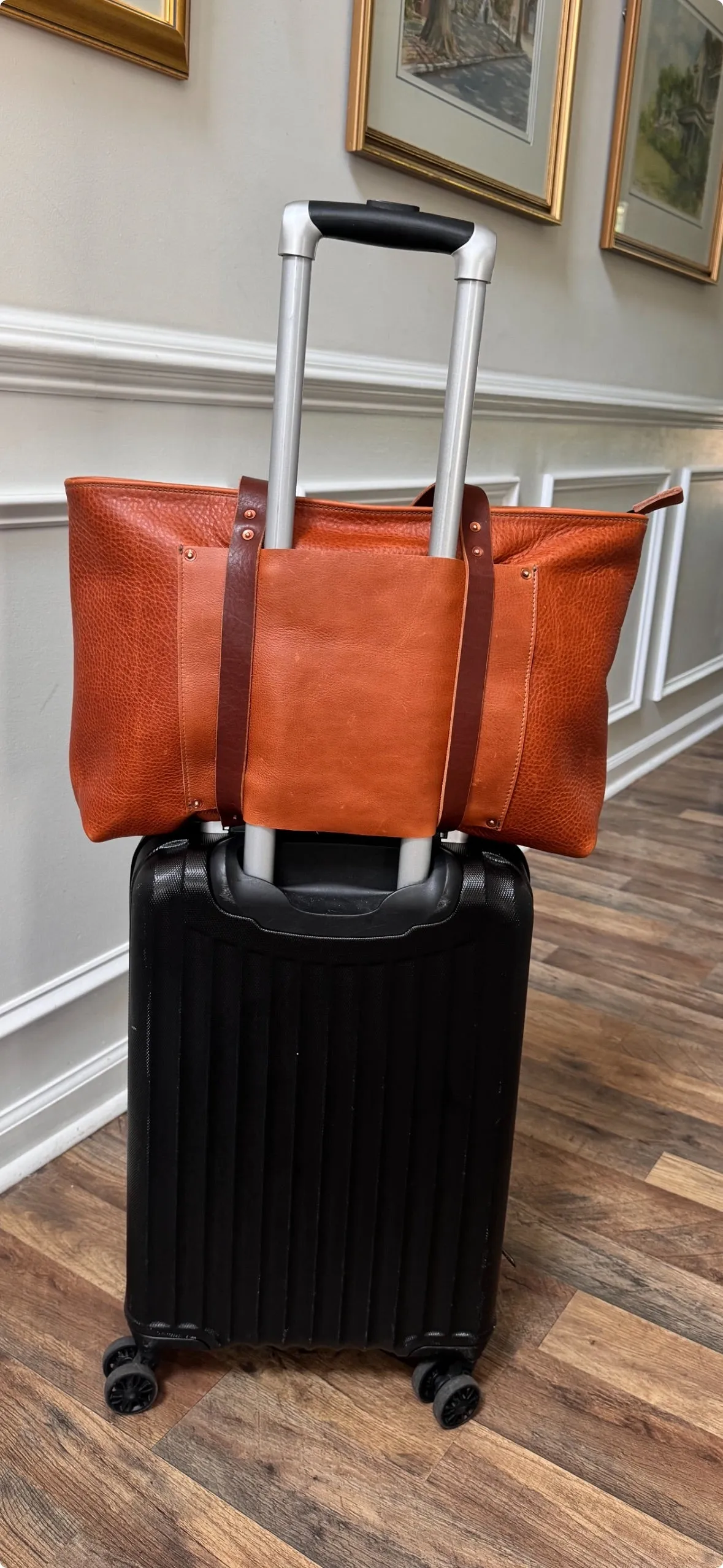 Leather Carryall Bag in Copper