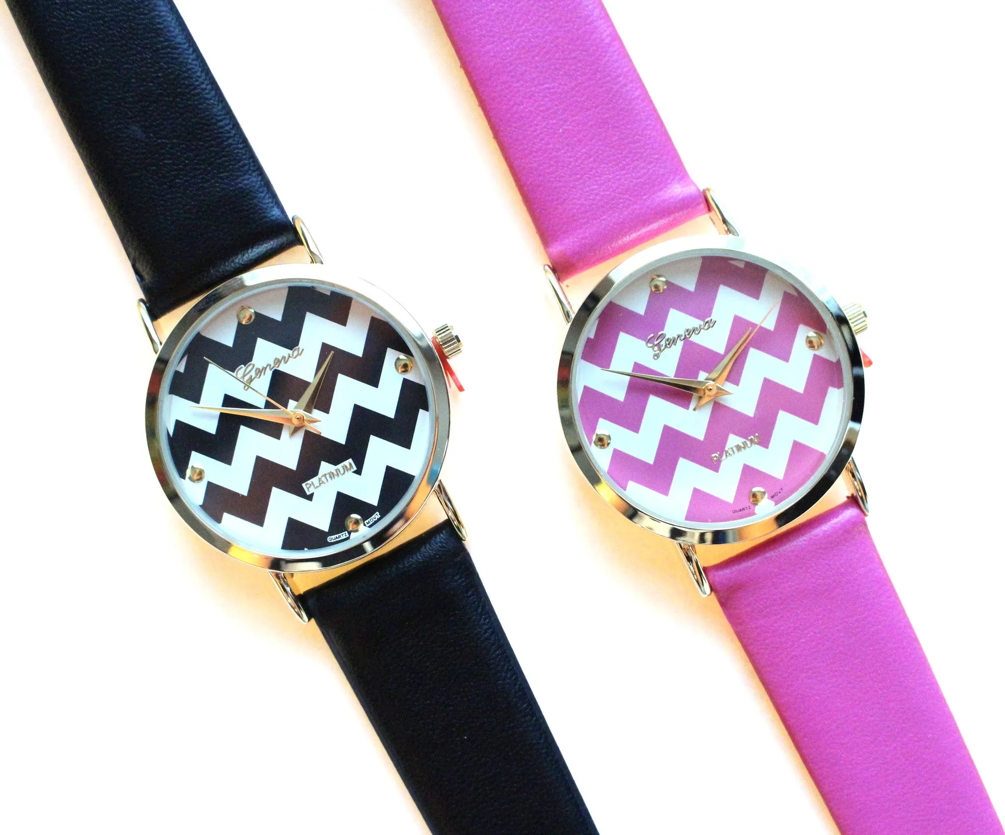 Leather Chevron Trendy Watches