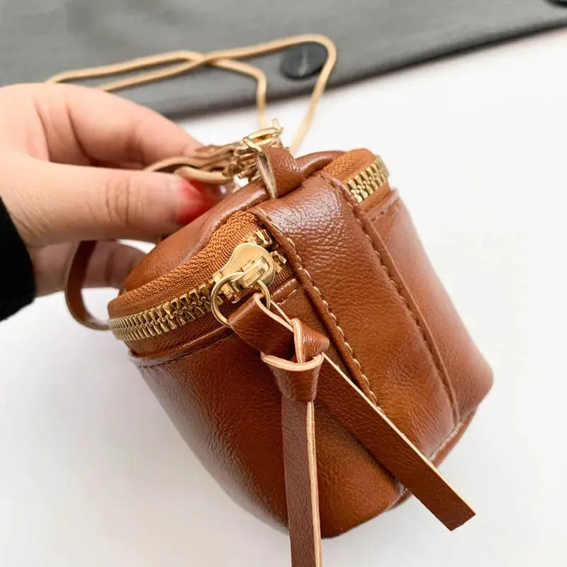 Mini Leather Box Bag Soft Leather Women's Wrist Chain Crossbody Strap Coin Purse