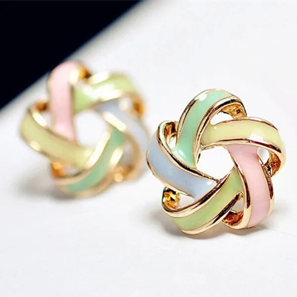 New Fashion Novel Jewelry Color Stripe Earrings For Women