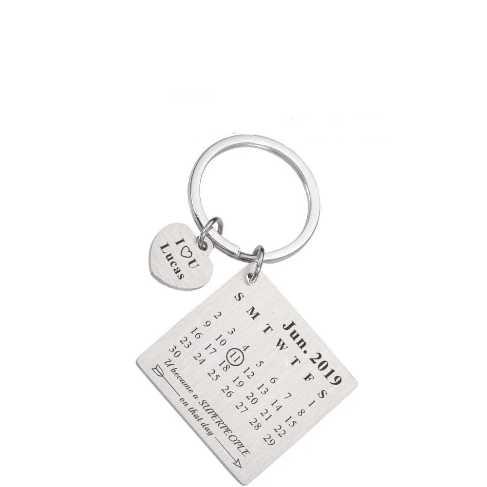 Personalized Calendar Keychain