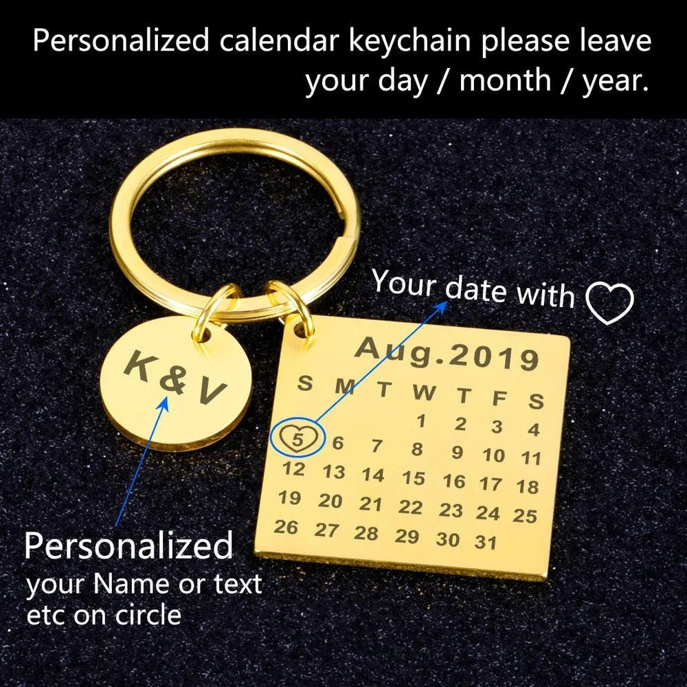 Personalized Calendar Keychain