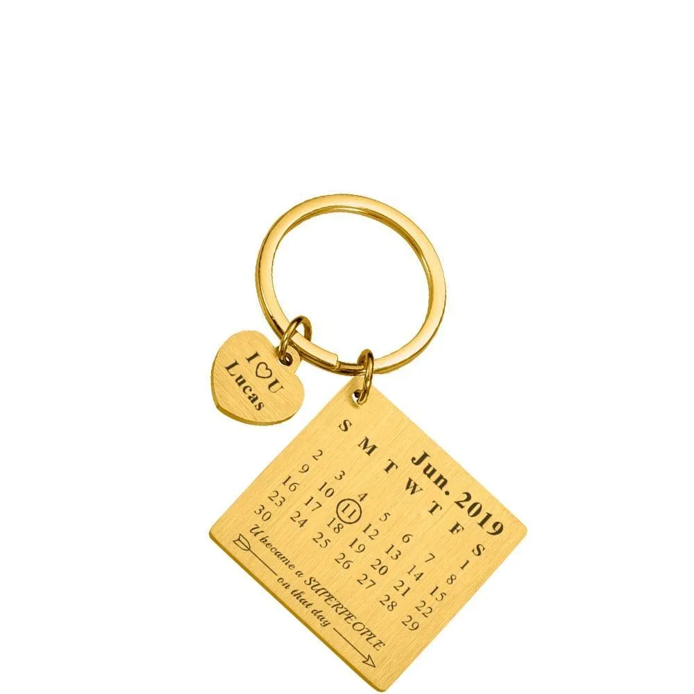 Personalized Calendar Keychain