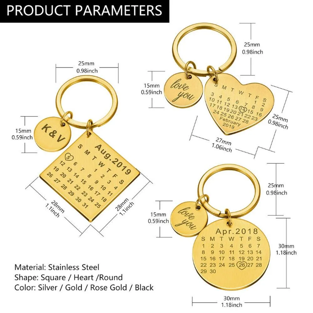 Personalized Calendar Keychain