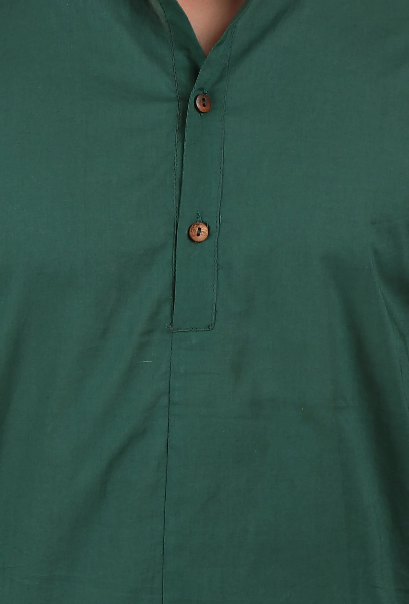 Pine Green Plain Sustainable Cotton Shirt