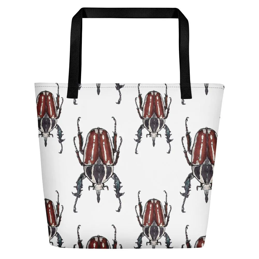 Polka Brown Beetles by Robert Bowen Beach Bag