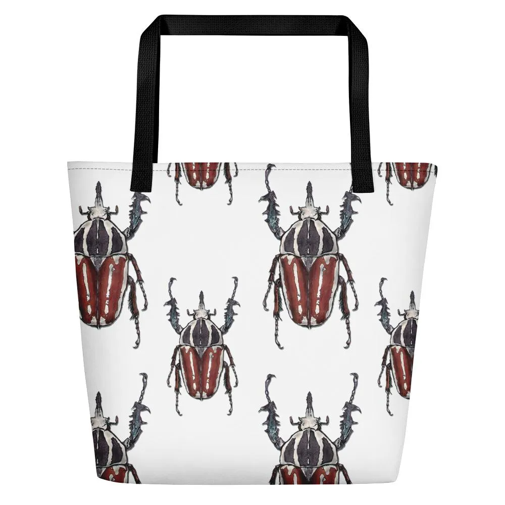 Polka Brown Beetles by Robert Bowen Beach Bag