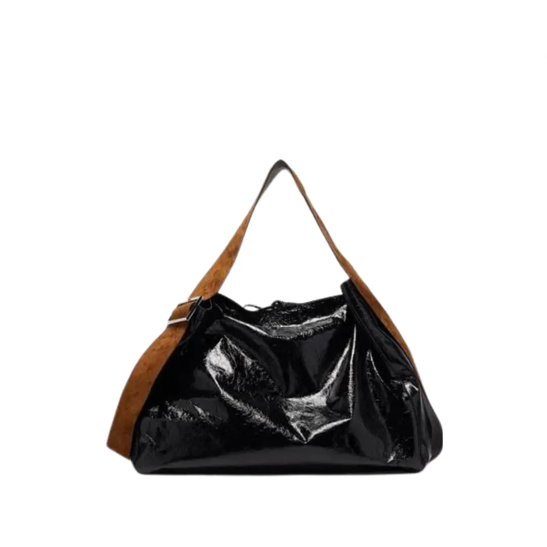 Pre Order:  Wide Strap Leather Shoulder Bag