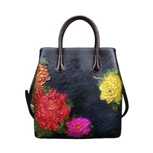 Retro Vintage Bucket Women Floral Embroidered Bag