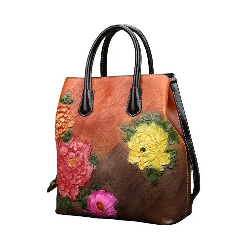 Retro Vintage Bucket Women Floral Embroidered Bag