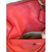 Sloane & Alex Bag Ruby Red Leather Tote Handbag Street Style High End Designer