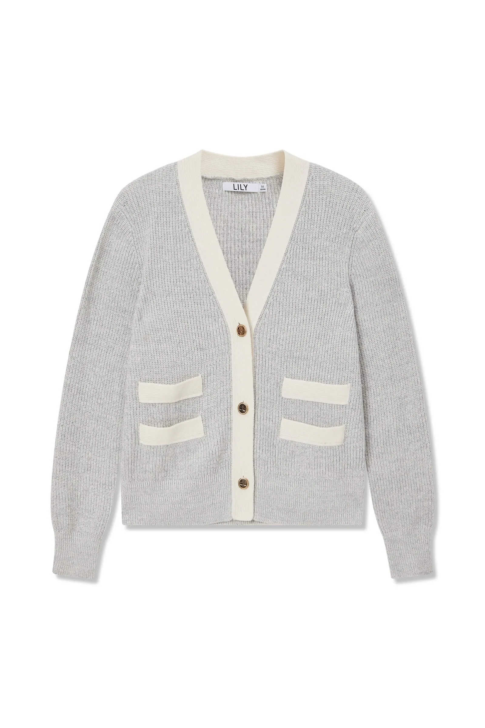 Stylish Color-Blocked Wool Cardigan