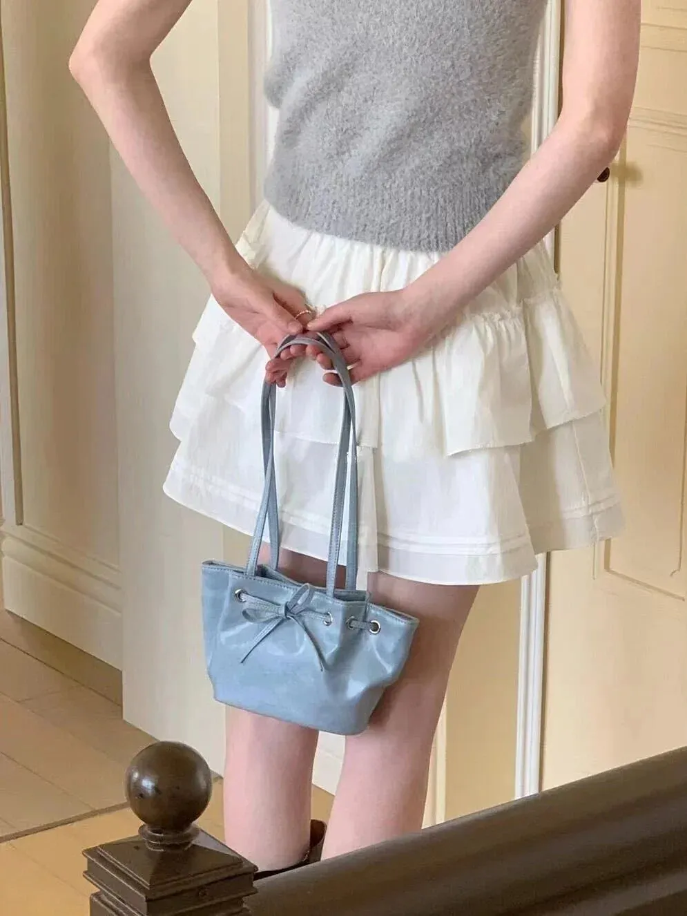 TAVIMART  -  Korean Chic Bow Y2k Aesthetic Shoulder Bag Women All Match Simple Solid Fashion Handbags Casual Trendy Elegant Underarm Bag 2024